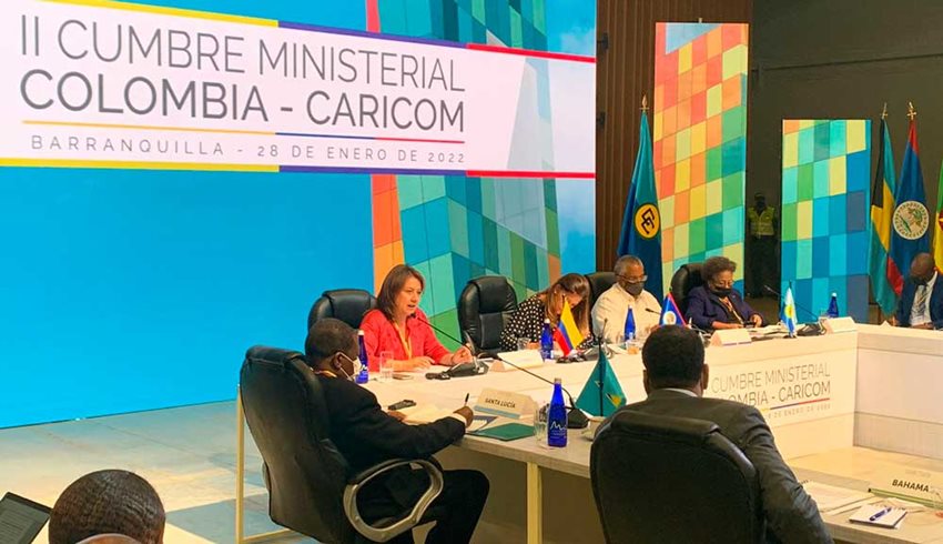 Ministra Lombana durante su intervención en la II Cumbre Ministerial Colombia-Caricom en Barranquilla.