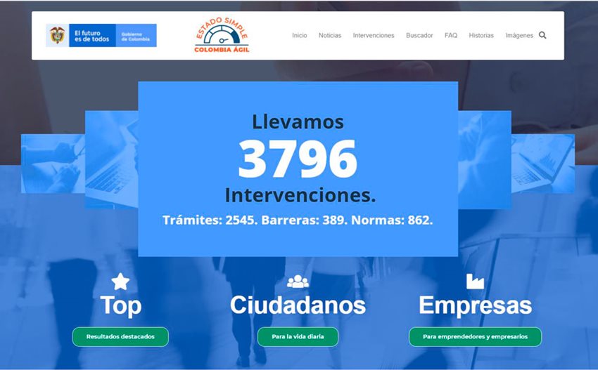 Con 3.796 intervenciones, Estado Simple, Colombia Ágil sigue trabajando por ciudadanos y empresarios.