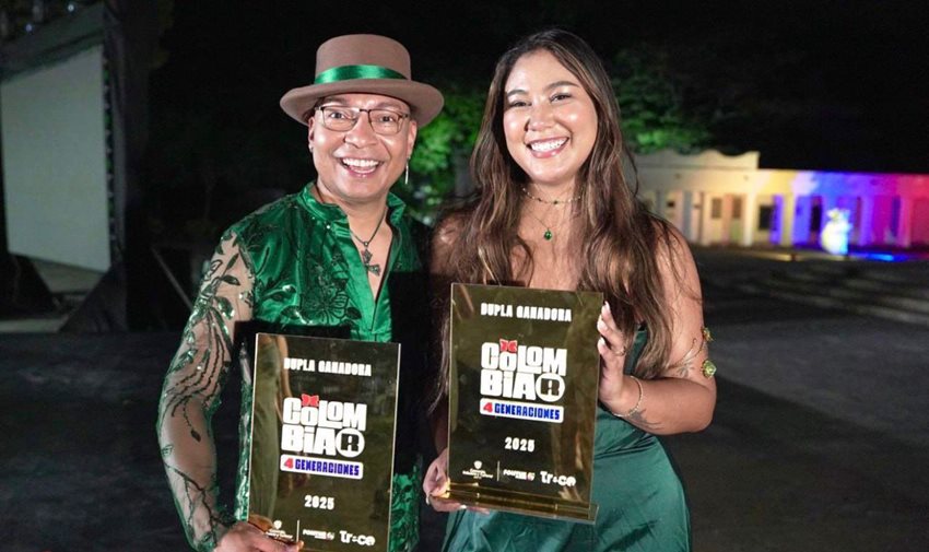 Foto de Herwin Carreño y Dazzling Geymar recibiendo nominaciones.