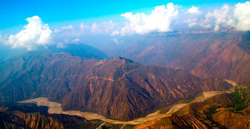 Panorámica, de día, del Cañón del Chicamocha, ubicado vía Bucaramanga, Santander.