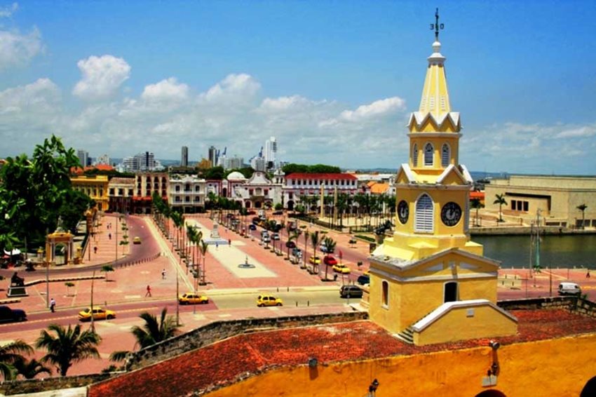 Foto de la Torre del Reloj en Cartagena, Colombia.