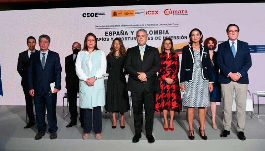 Funcionarios del Gobierno colombiano y empresarios en la visita de Estado a España.