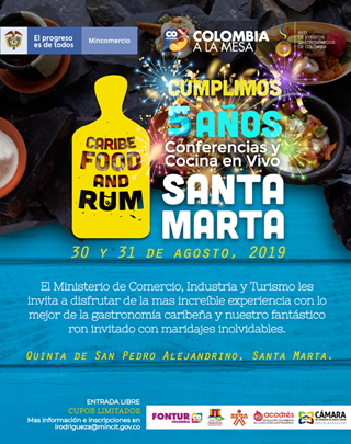 El evento tendrá lugar entre el 30 y 31 de agosto, en la Quinta de San Pedro Alejandrino.