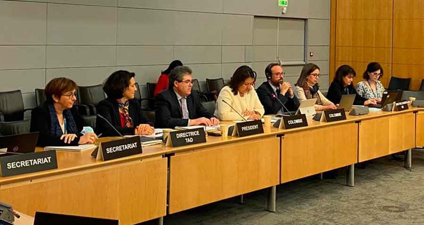 Ministra Lombana durante la presentación del cuarto informe sobre el cumplimiento de las recomendaciones.