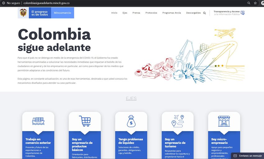 La página web tiene un módulo central con cinco ejes, concebidos para resolver las dudas.
