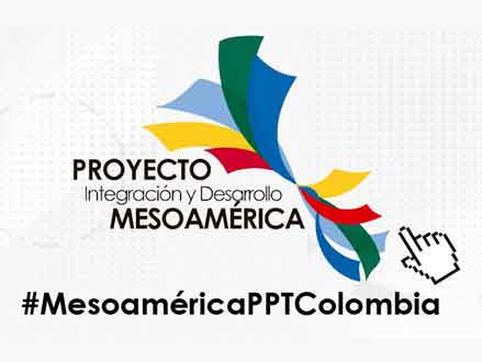 Logo cintas de colores del proyecto de integración y desarrollo Mesoamérica