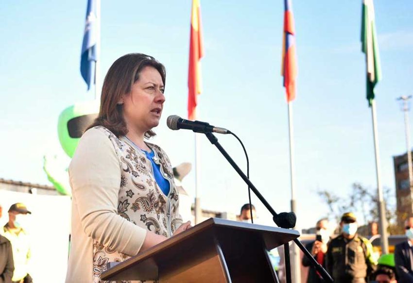 Mincomercio Ximena Lombana durante el lanzamiento del Plan Navidad de Movilidad 2021.