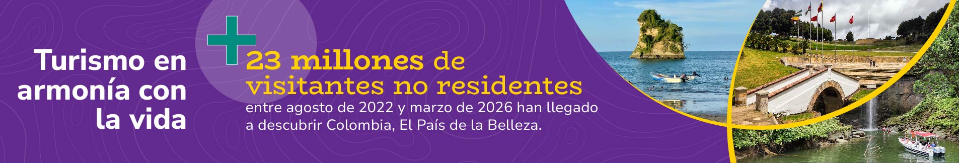 Turismo armonía con la vida + 23 millones de visitantes no residentes – Entre agosto de 2022 y marzo de 2026 han llegado a descubrir Colombia, El país de la Belleza.