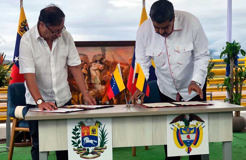 Presidente de Colombia, Gustavo Petro, y presidente de Venezuela, Nicolás Maduro.