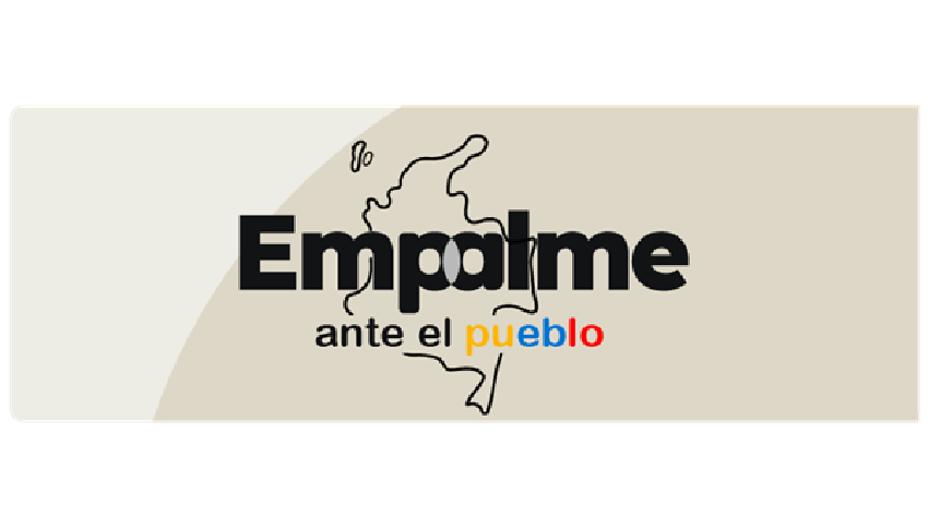 Logo con la silueta del mapa de Colombia junto al texto Empalme ante el pueblo